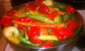 A mix of peppers